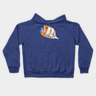 Copperbanded Butterflyfish illustration Kids Hoodie